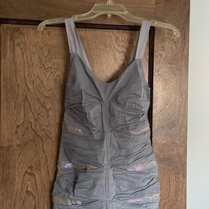 Nicole Miller sparkly silver fitted dress